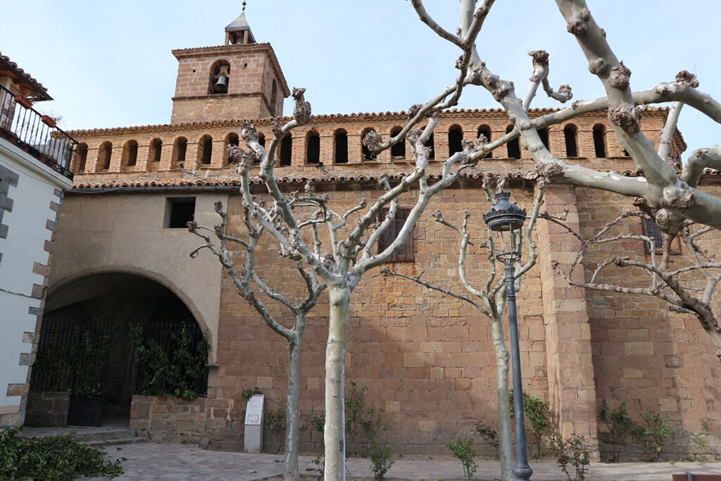 El pueblo se asienta en una ladera con una arquitectura tradicional bien conservada, destacando monumentos como el Palacio de Lacadena, la iglesia parroquial con su «lonja», el Portal de la Virgen y la Abadía.