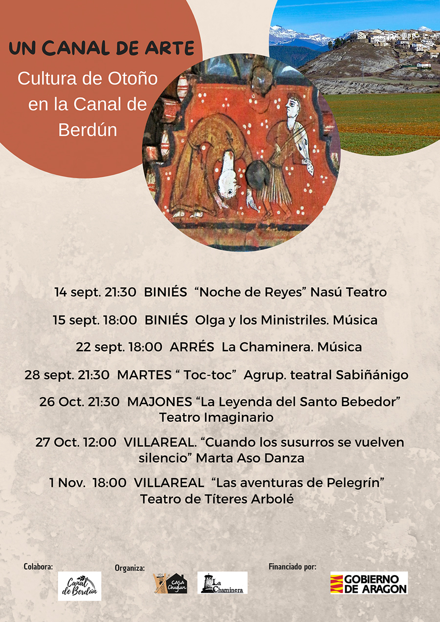 Ciclo "Un canal de Arte" Cultura de Otoño en la Canal de Berdún Del 14/09 al 01/11 en la Canal de Berdún